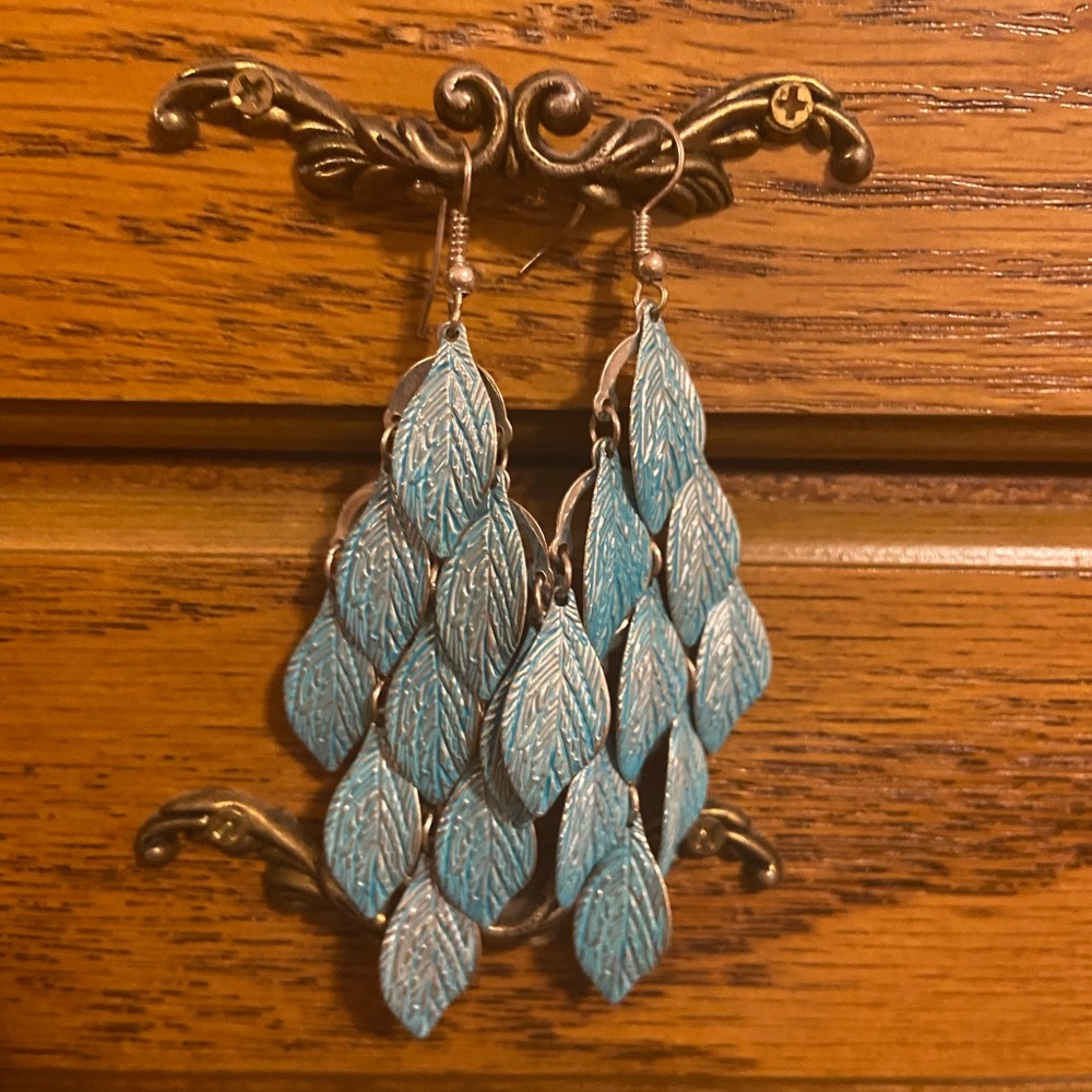 Turquaze blue chandelier earrings
